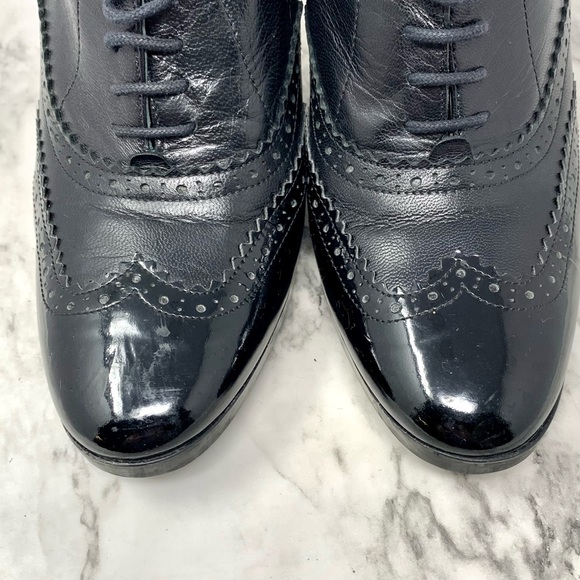 Via Spiga Wingtip Lace Up Leather Oxford 7 Retro Classic Preppy Academia Pinup - Picture 11 of 16